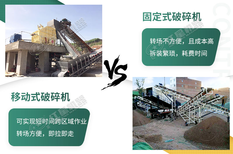 流動粉碎石機，可以隨時轉場停車生產(chǎn)的破碎生產(chǎn)線