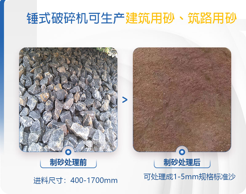 pcz1615重錘破可以制砂嗎，附現(xiàn)場視頻